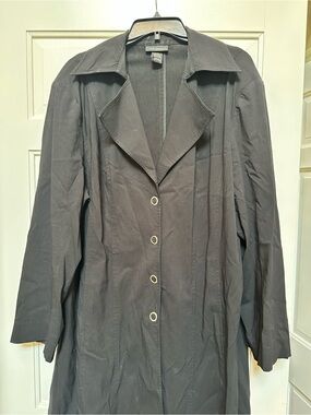 Lane Bryant Black Single-Breasted Trench Coat